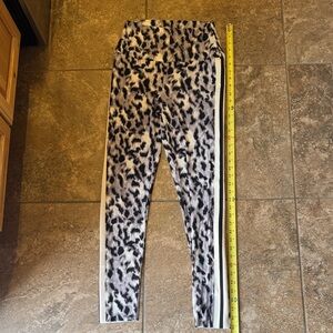Norma Kamali Black and White Animal Print Leggings